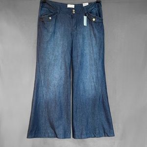 Dark Blue Wide Leg Jeans
